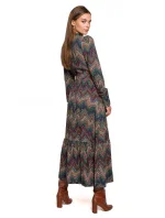 S291 Maxi šaty s aztéckým potiskem - model 2