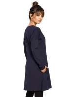 B042 Tunika s předním rozparkem - černá