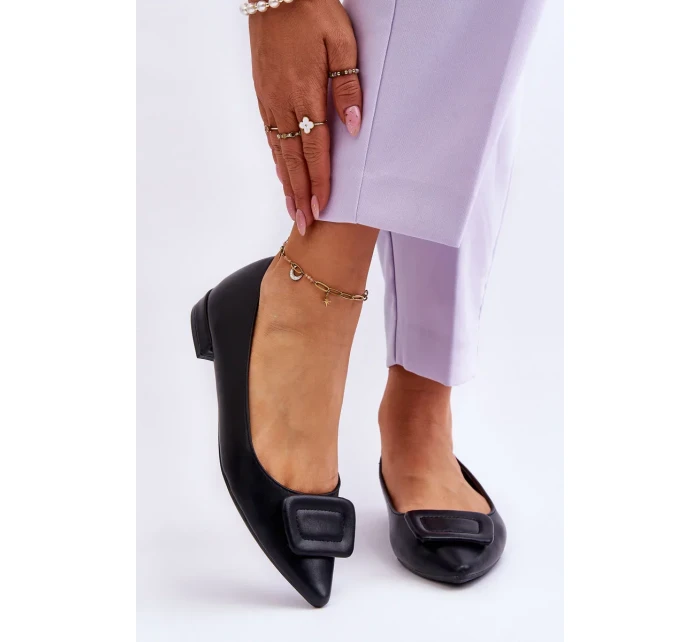 Klasické baleríny s zdobením černe Rivea Klasické baleríny s zdobením černe Rivea