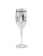 Personalizovaná nerozbitná prosecco sklenice s novomanželským párem 