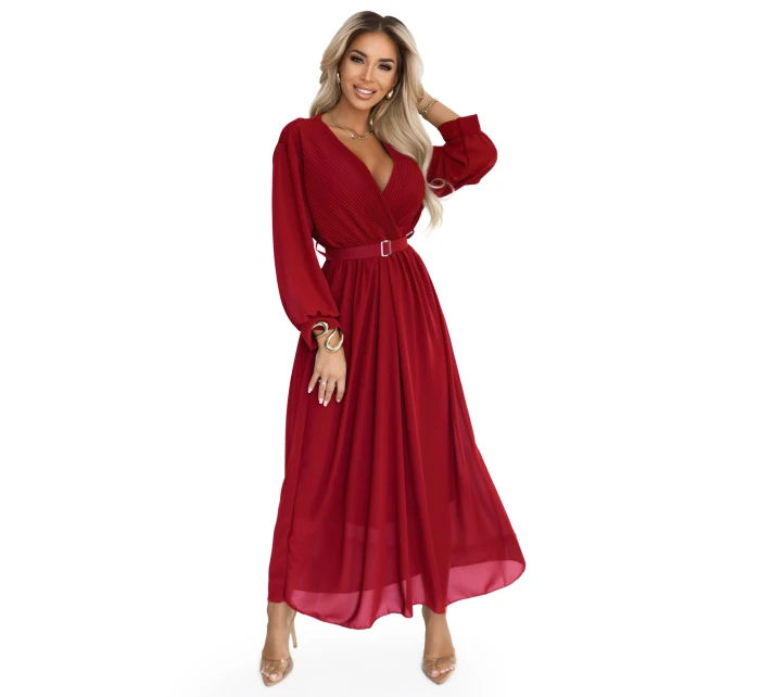 Dámské šaty 639-1 Vínová - Numoco