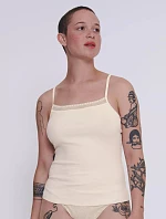 sloggi GO Ribbed Spaghetti Top - Angora - SLOGGI Angora - SLOGGI