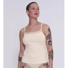 sloggi GO Ribbed Spaghetti Top - WHITE - SLOGGI WHITE - SLOGGI