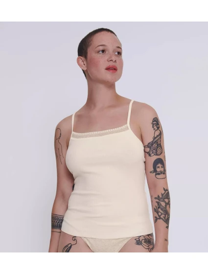 sloggi GO Ribbed Spaghetti Top - WHITE - SLOGGI WHITE - SLOGGI