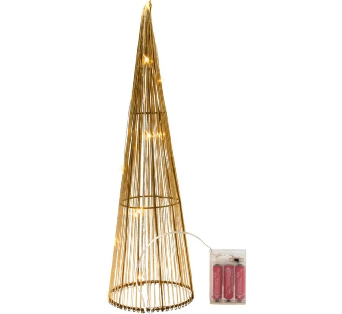 VÁNOČNÍ STROMEK DEKORATIVNÍ ZLATÝ VEDL TEPLÁ BÍLÁ 40CM