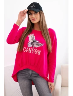 Dámská halenka s model 21140330 a nápisem Canyon fuchsie - K-Fashion