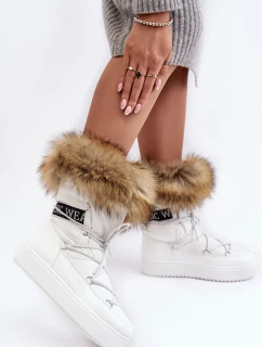 Dámské šněrovací boty bílé model 21635480 - Boto