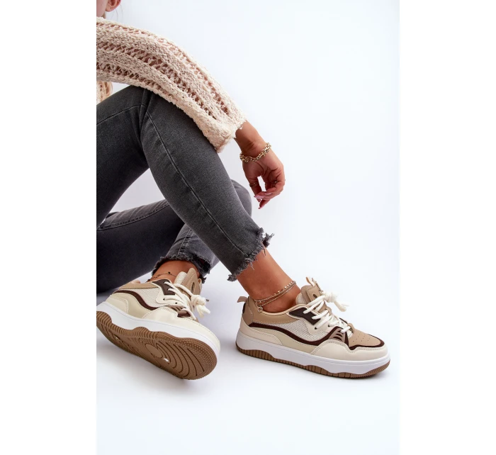 Dámské tenisky na platformě hnědé model 21656953 - Boto Dámské tenisky na platformě hnědé model 21656953 - Boto