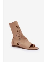 Zazoo Dámské Kožené Sandály S Na Béžové model 21682075 - Boto Zazoo Dámské Kožené Sandály S Na Béžové model 21682075 - Boto