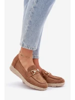 mokasíny se zlatým detailem a  hnědé model 21683739 - Boto