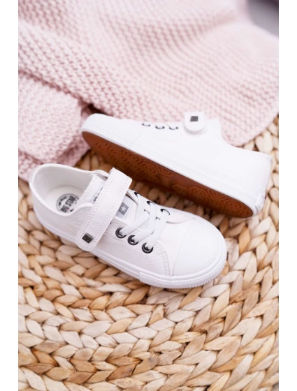 Dětské Kožené Tenisky BIG STAR EE374035 Bílé Dětské Kožené Tenisky BIG STAR EE374035 Bílé