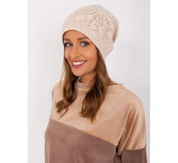 Czapka AT CZ model 18985096 jasny beżowy - FPrice Czapka AT CZ model 18985096 jasny beżowy - FPrice