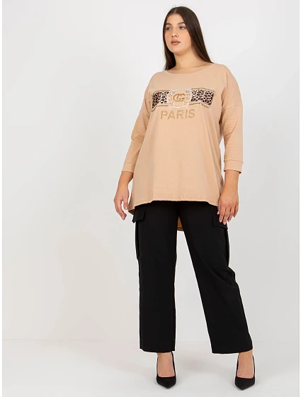 Bluzka VI BZ model 19755084 ciemny bezowy - FPrice Bluzka VI BZ model 19755084 ciemny bezowy - FPrice