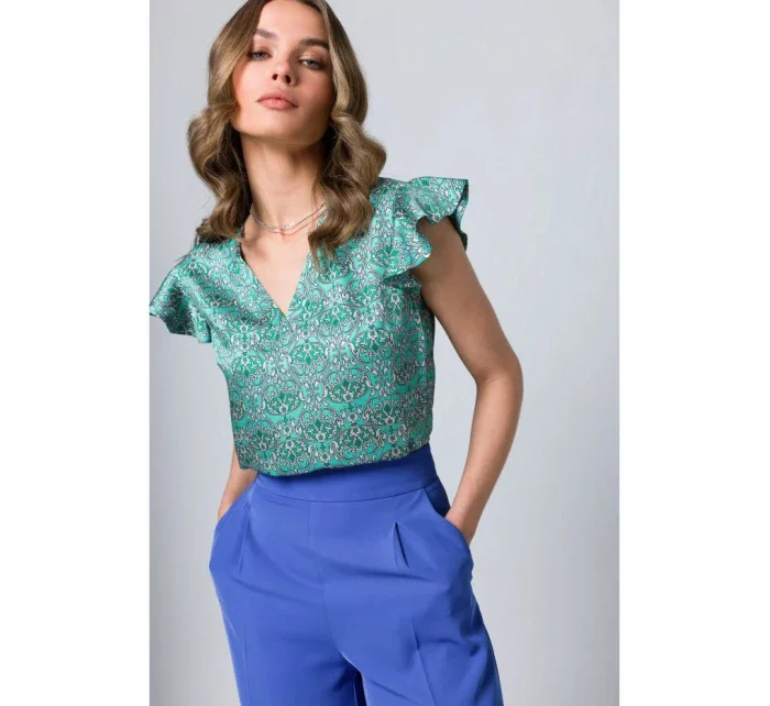 S344 Halenka s nařasenými rukávy - model 1 S344 Halenka s nařasenými rukávy - model 1