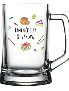 Personalizovaná pivní sklenice pro paní učitelku/pana učitele (pomůcky)