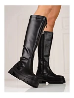 Dámské kozačky na plochém vysokém podpatku HXZ22-52B - T.SOKOLSKI