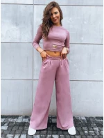 Dámský komplet širokých kalhot a crop topu ASTRAL ALLURE fialový FashionStreet AY0907