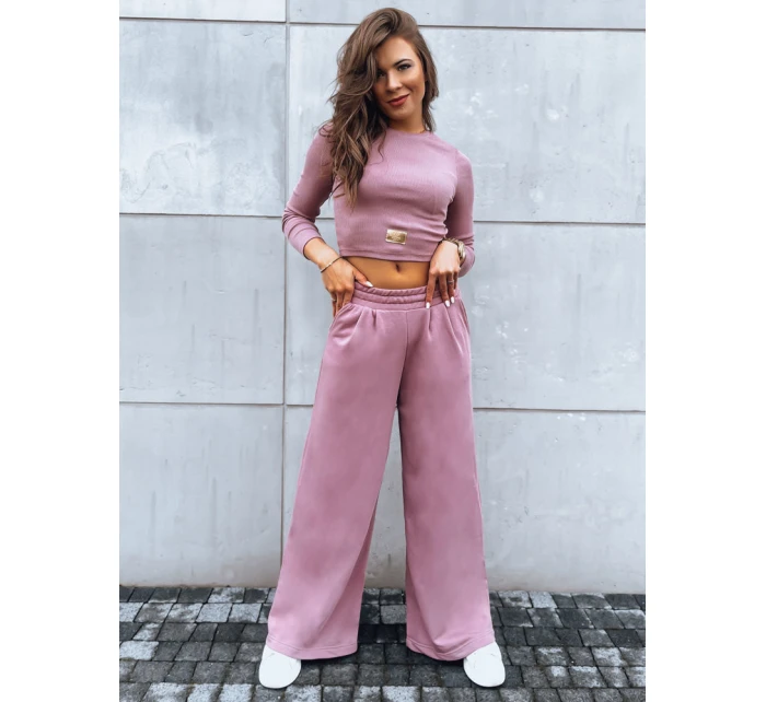 Dámský komplet širokých kalhot a crop topu ASTRAL ALLURE fialový FashionStreet AY0907