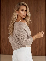 Dámský kardigan s kapsami v barvě cappuccino, FashionStreet MY2577 Dámský kardigan s kapsami v barvě cappuccino, FashionStreet MY2577