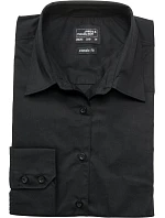 JN 641 Popelínová business halenka s dlouhým rukávem model 22487442 black - Daiber JN 641 Popelínová business halenka s dlouhým rukávem model 22487442 black - Daiber