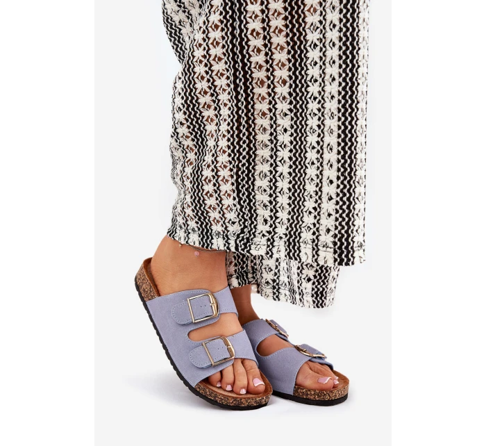 Dámské Pantofle Na Korek Platformě Se Zlatými Přezkami Modré Lisavionea Dámské Pantofle Na Korek Platformě Se Zlatými Přezkami Modré Lisavionea