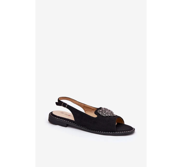 Dámské Sandály S Ozdobným  Černé model 21691532 - S.Barski