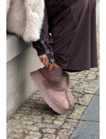 Dámské sněhule na platformě s kožešinou a výšivkou tmavě béžové Querina Dámské sněhule na platformě s kožešinou a výšivkou tmavě béžové Querina