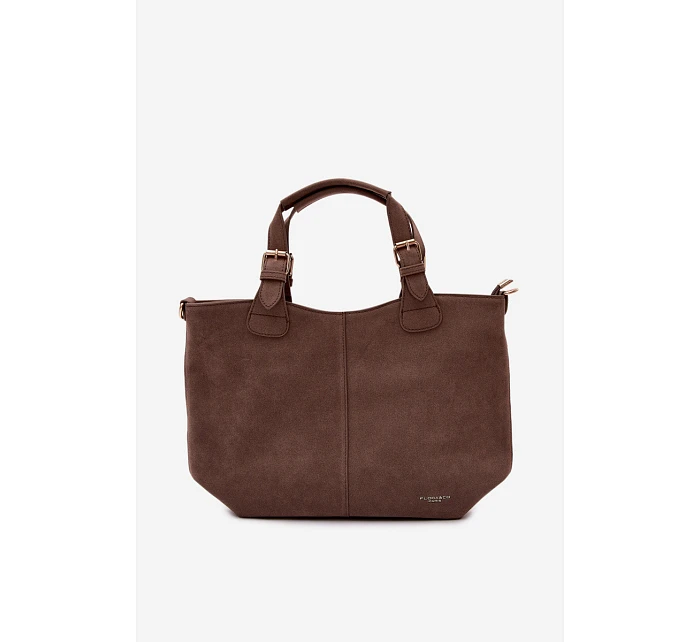 Kabelka z imitace semiše tmavě béžová Clarette