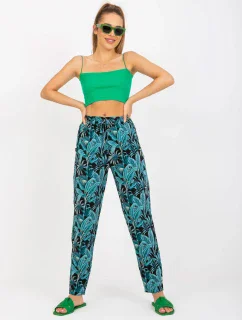 Kalhoty D73771M61869M černozelené