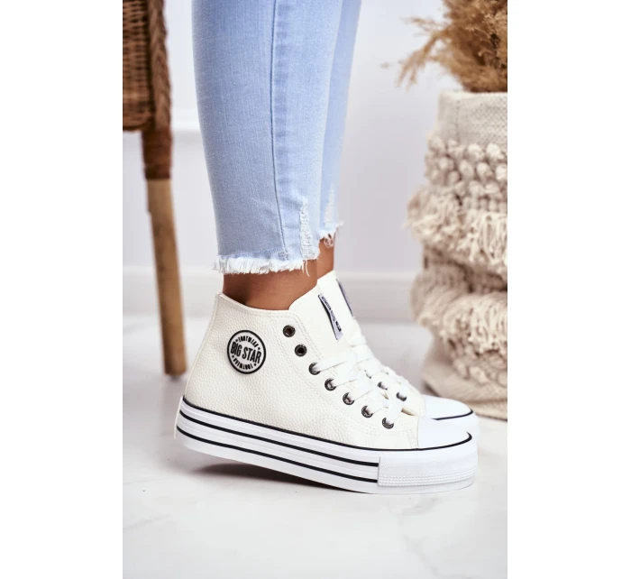 Dámské vysoké tenisky Big Star - bílé Dámské vysoké tenisky Big Star - bílé