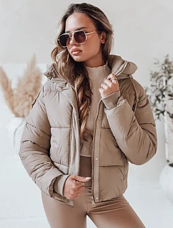 Dámská prošívaná zimní bunda SNOWLIKE s kapucí světle béžová FashionStreet TY4931