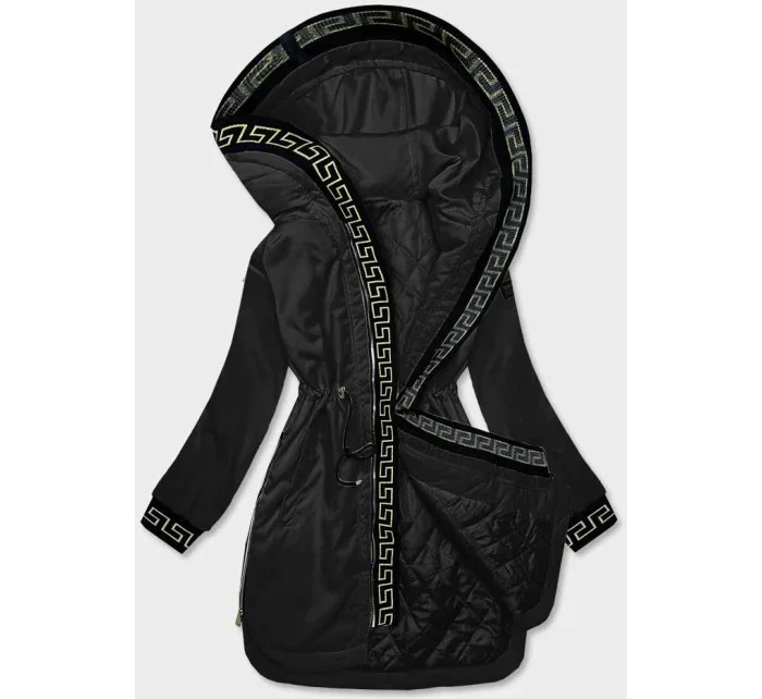 Černá dámská bunda s ozdobnou lemovkou model 18019124 - S'WEST