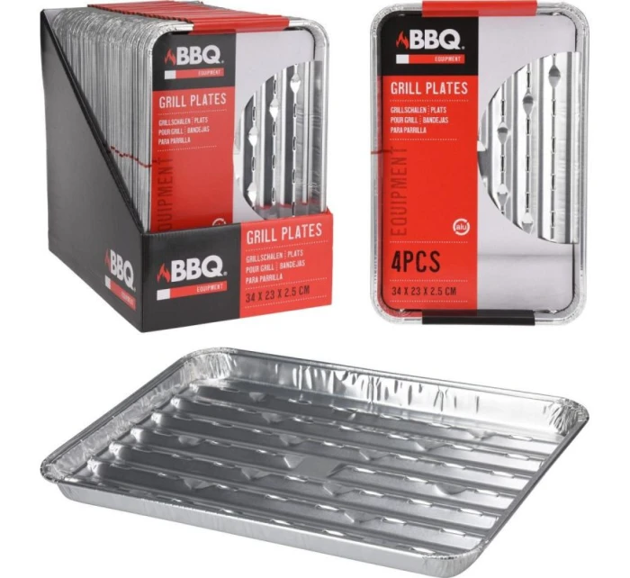 HLINÍKOVÉ GRILOVACÍ TABLETY 34x23cm 4 BALENÍ
