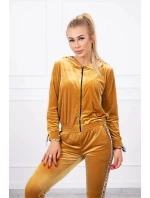 Velurová souprava s ozdobnými model 21752920 hořčicová - K-Fashion Velurová souprava s ozdobnými model 21752920 hořčicová - K-Fashion