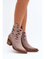 Kožené boty s výstřihy Maciejka 06412-04 Beige Kožené boty s výstřihy Maciejka 06412-04 Beige