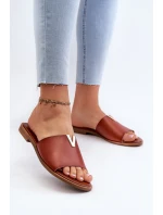 Dámské sandály z eko kůže na ploché podrážce hnědé model 21657846 - EVENTO Dámské sandály z eko kůže na ploché podrážce hnědé model 21657846 - EVENTO