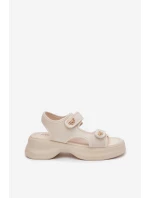 Dámské sandály se zlatými detaily béžové model 21701752 - EVENTO Dámské sandály se zlatými detaily béžové model 21701752 - EVENTO