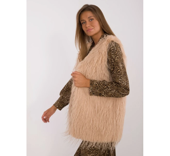 Kamizelka AT KZ camelowy model 20493399 - FPrice Kamizelka AT KZ camelowy model 20493399 - FPrice