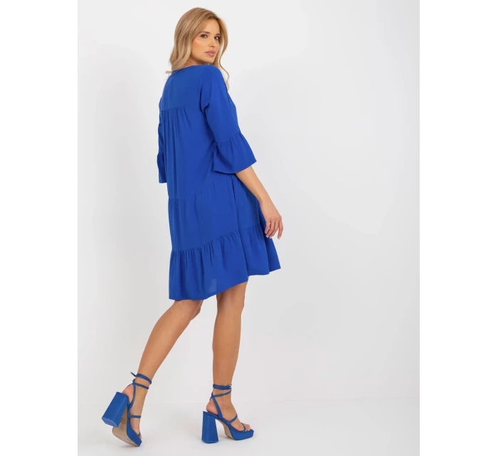 Šaty D73761M30214B kobaltově modré