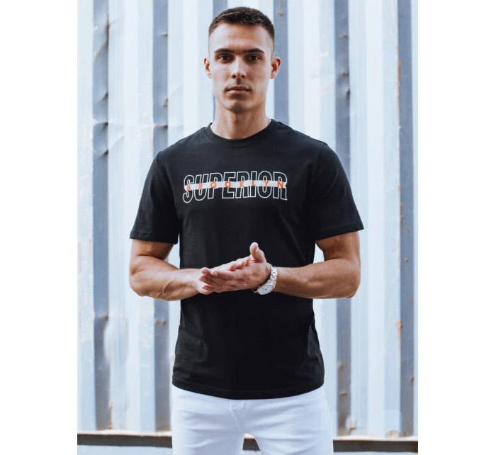 Pánské tričko s potiskem černé FashionStreet RX5387