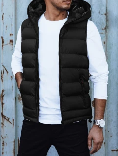 Pánská prošívaná vesta s kapucí černá Dstreet model 21979564 - FashionStreet