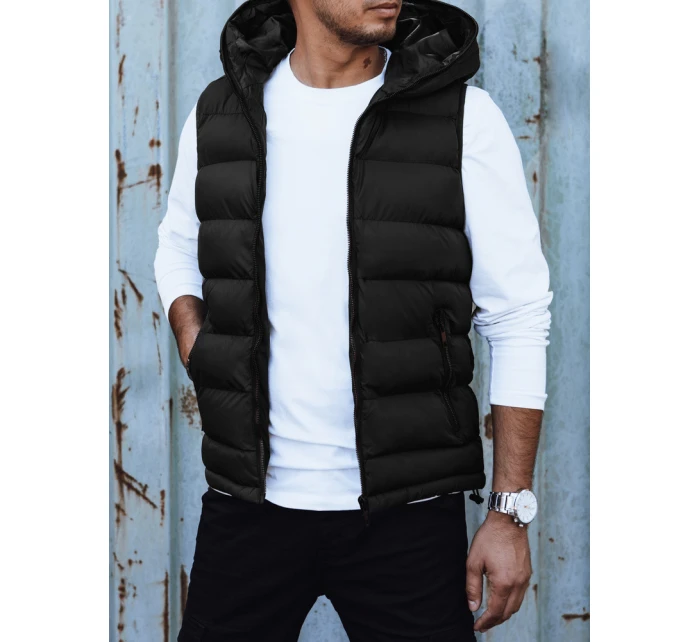 Pánská prošívaná vesta s kapucí černá Dstreet model 21979564 - FashionStreet Pánská prošívaná vesta s kapucí černá Dstreet model 21979564 - FashionStreet