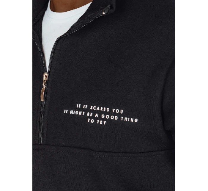 Pánská mikina s potiskem černá FashionStreet BX5887