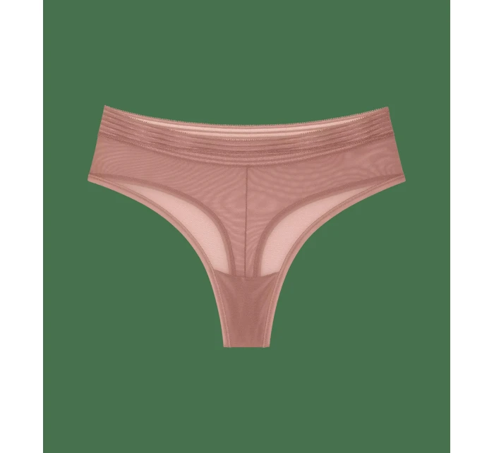 Tempting Sheer Highwaist String - BROWN - TRIUMPH BROWN - TRIUMPH