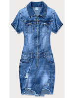 Světle modré džínové šaty s protrženími (GD6629)