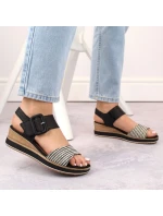 Remonte W RKR646 kožené sandály na platformě