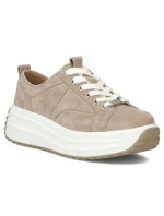 Dámské kožené boty na platformě béžové Filippo DP6795 Dámské kožené boty na platformě béžové Filippo DP6795