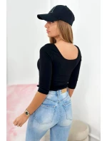 Halenka s kulatým výstřihem černá