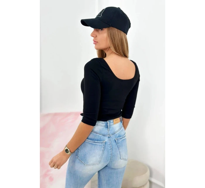 Halenka s kulatým výstřihem černá