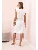 Dámská pruhovaná bavlněná šaty s V výstřihem a knoflíky tmavě mátová Dámská pruhovaná bavlněná šaty s V výstřihem a knoflíky tmavě mátová